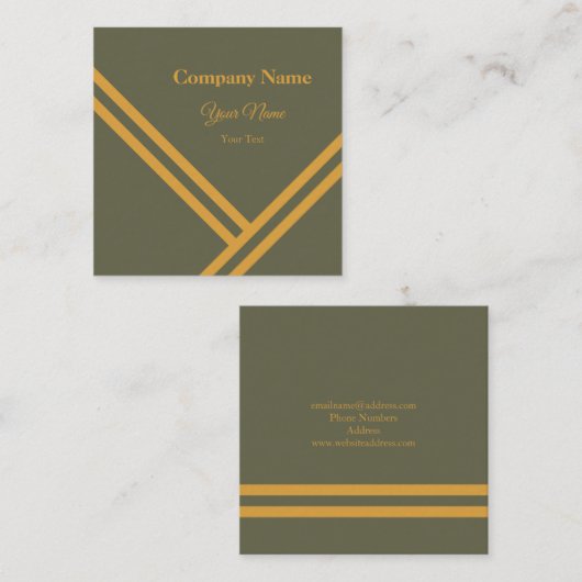 Carte De Visite Carré Vert Mango Diagonal Stripes Design graphique moder (Devant / Derrière)