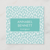 Carte De Visite Carré Vert menthe abstrait simple et moderne (Devant)