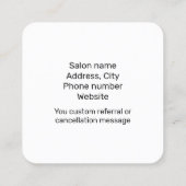 Carte De Visite Carré Vert menthe esthétique ciré (Dos)