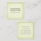 Carte De Visite Carré Vert Motif à échelle douce (Devant / Derrière)