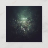 Carte De Visite Carré Vert noir subtil parties scintillant douce arrière (Devant)