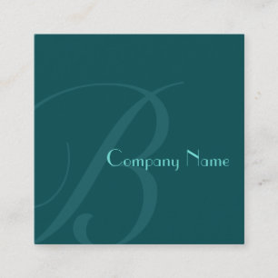 Carte De Visite Carré Vert Turquoise à deux tons