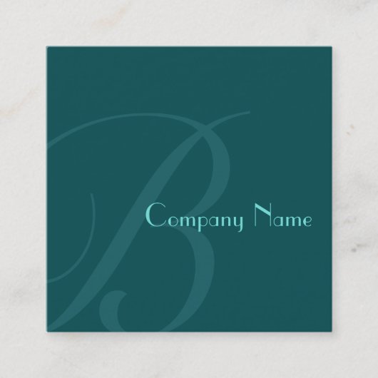 Carte De Visite Carré Vert turquoise à deux tons (Devant)