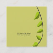Carte De Visite Carré Vert verdure Shoot Green Leaf Plantes botaniques (Dos)