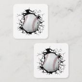 Carte De Visite Carré Vêtements de baseball - Baseball (Devant / Derrière)