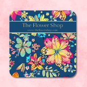 Carte De Visite Carré Vibrant Boho Floral Bohemian Flower