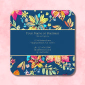 Carte De Visite Carré Vibrant Boho Floral Bohemian Flower