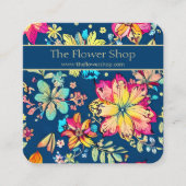 Carte De Visite Carré Vibrant Boho Floral Bohemian Flower (Devant)