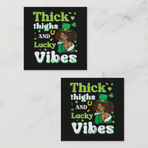 Carte De Visite Carré Vibrations Chanceuses Fesses Épaisses Afro St Patr