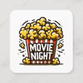Carte De Visite Carré Vidéo Night Delight Jouer Popcorn (Dos)