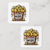 Carte De Visite Carré Vidéo Night Delight Jouer Popcorn (Devant / Derrière)