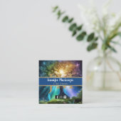 Carte De Visite Carré Vie Coach Thérapiste Rainbow Tree of Life (Debout devant)