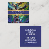 Carte De Visite Carré Vie Coach Thérapiste Rainbow Tree of Life (Devant / Derrière)