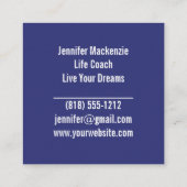 Carte De Visite Carré Vie Coach Thérapiste Rainbow Tree of Life (Dos)