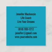 Carte De Visite Carré Vie Coach Thérapiste Rainbow Tree of Life (Dos)