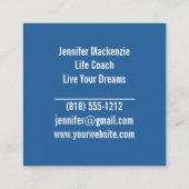 Carte De Visite Carré Vie Coach Thérapiste Rainbow Tree of Life (Dos)