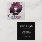 Carte De Visite Carré Vin Brossé Texture / Verre à vin (Devant / Derrière)