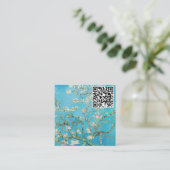 Carte De Visite Carré Vincent van Gogh - Fleur d'amandes - Code QR (Debout devant)