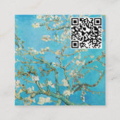 Carte De Visite Carré Vincent van Gogh - Fleur d'amandes - Code QR (Devant)