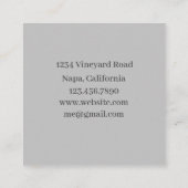 Carte De Visite Carré Vins de raisins Vignoble Vignoble (Dos)