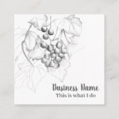 Carte De Visite Carré Vins de raisins Vignoble Vignoble (Devant)