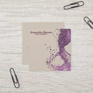 Carte De Visite Carré Vins professionnels Stain Verre Vin Sommelier