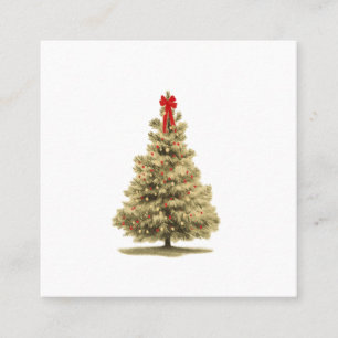 Carte De Visite Carré Vintage Christmas Tree – Classic Holiday Glow Prin