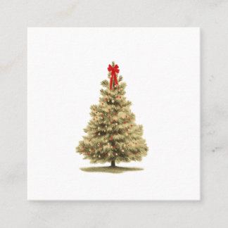 Carte De Visite Carré Vintage Christmas Tree – Classic Holiday Glow Prin