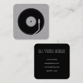 Carte De Visite Carré Vinyl couverture de jeu gris noir (Devant / Derrière)