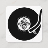 Carte De Visite Carré Vinyle blanc | Code QR de musique (Devant)