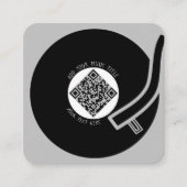 Carte De Visite Carré Vinyle gris | Code QR (Devant)