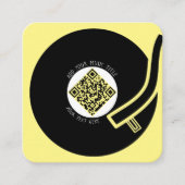 Carte De Visite Carré Vinyle jaune | Code QR de musique (Devant)