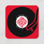 Carte De Visite Carré Vinyle rouge | Code QR de musique (Devant)