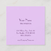 Carte De Visite Carré Violet à deux tons (Dos)