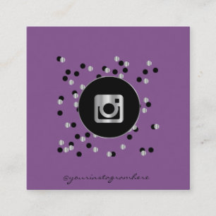 Carte De Visite Carré Violet Simple Moderne, Instagram Réseaux Sociaux