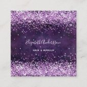 Carte De Visite Carré Violet violet violet profil photo code qr (Devant)