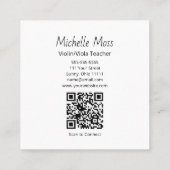 Carte De Visite Carré Violin Viola Music Lessons QR code Musical (Dos)