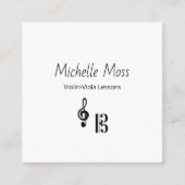 Carte De Visite Carré Violin Viola Music Lessons QR code Musical (Devant)