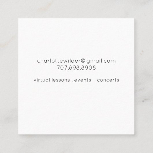 Carte de visite Carré violoniste (Dos)