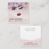 Carte De Visite Carré Visage floral moderne sensuel fille (Devant / Derrière)