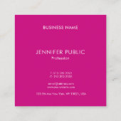 Carte De Visite Carré Viva Magenta Monogramme moderne (Dos)
