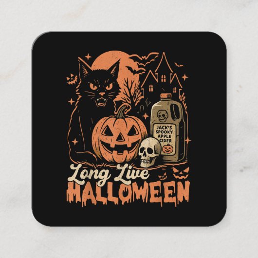 Carte De Visite Carré Vive Halloween (Devant)