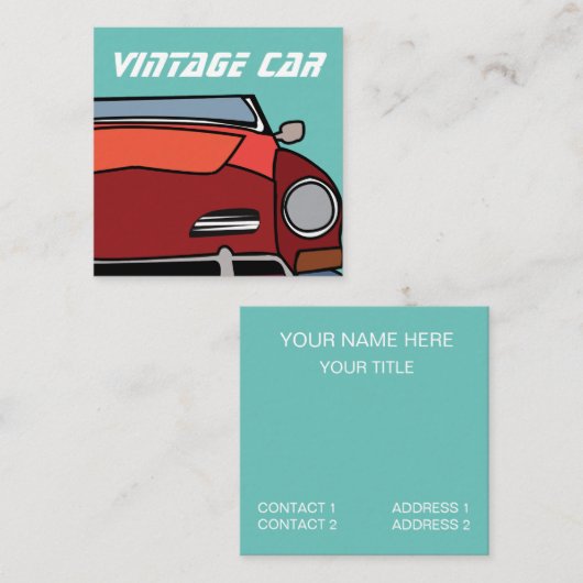 Carte De Visite Carré Voiture classique ancienne (Devant / Derrière)