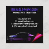 Carte De Visite Carré Voiture de conduite mobile (Dos)