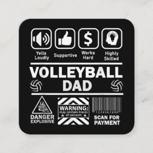 Carte De Visite Carré Volleyball papa drôle Contenu du père du sport