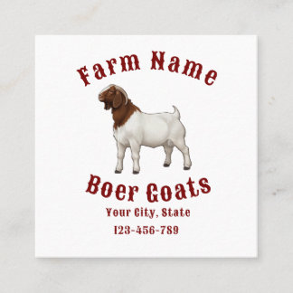 Carte De Visite Carré Vos chèvres Boer de la ferme