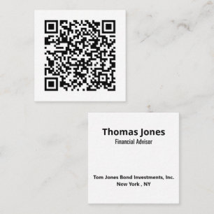 Carte De Visite Carré Votre code QR personnel lié à votre URL