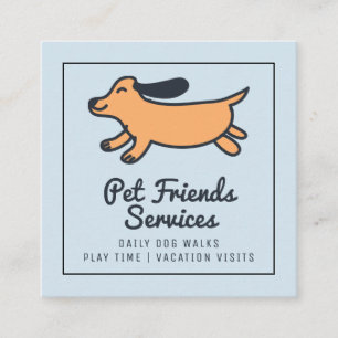 Carte De Visite Carré Votre entreprise Services aux animaux