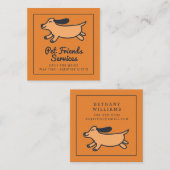 Carte De Visite Carré Votre entreprise | Services aux animaux (Devant / Derrière)