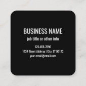 Carte De Visite Carré Votre logo | Logo, Motif de conception ou d'image (Dos)